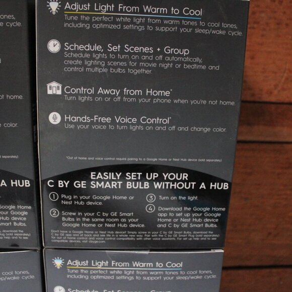 GE C by GE Tunable White Smart Bulb BR30 Bundle of 4 Dimmable LED 800 Lumens New - Picture 7 of 8